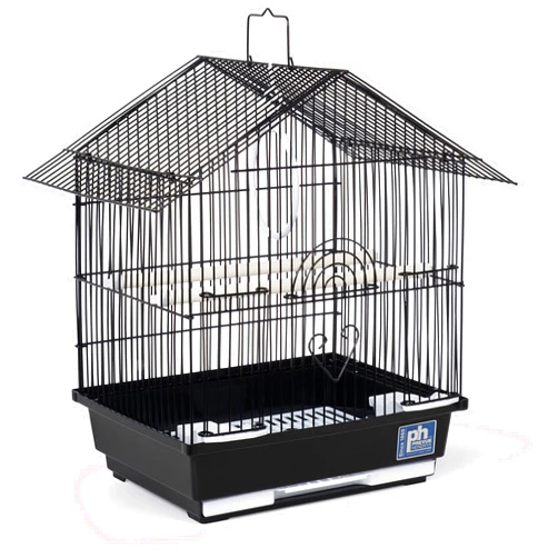 Prevue Pet Products Parakeet Manor Bird Cage with Handle for Home or Travel, Black