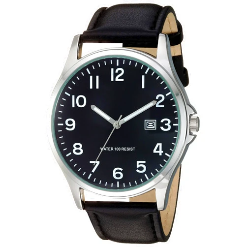 Amazon Essentials Men's Easy to Read Strap Watch