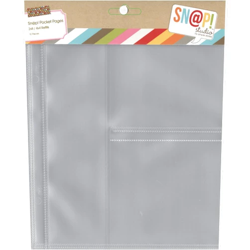 Simple Stories 6x8-inch Page Protectors with (1) 2x8-inch & (2) 4x4-inch Divided Pockets, 10-Pack