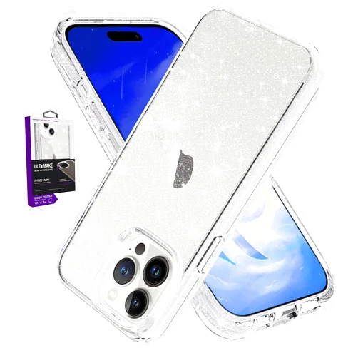 KONVOK Compatible with iPhone 11 Pro Case Clear Sparkling Glitter, Not Yellowing Phone Case for 11 Pro Cases Cover with Camera Protection, Shockproof Bumper, Protective, Bling Transparent