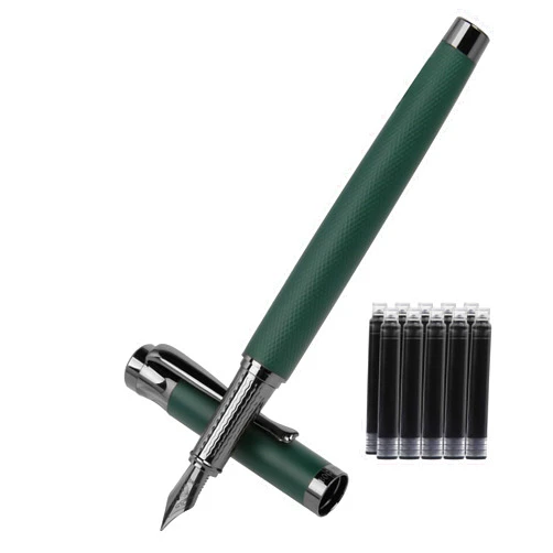 BOCIYER Luxury Fountain Pen Set,Ink Pen for Smooth Writing,Medium Nib,Includes 10 Ink Cartridges&Ink Converter,Best Pen Gift Case for Men & Women,fancy,calligraphy,Executive,Office pen-Green