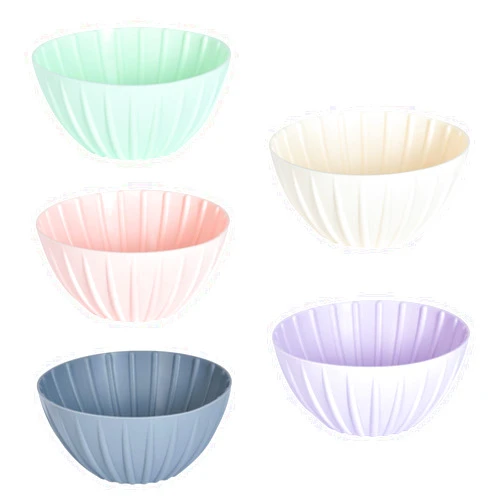 JIELUO Mini Banneton Basket,5 Pcs 5 Inch Small Sourdough Banneton Bread Proofing Basket Set Round Proofing Bowl for Sourdough Loaf Pans Bread Baking Supplies (Five colors)