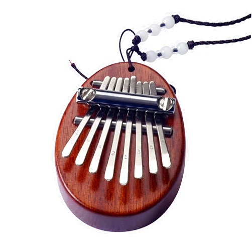 MiaoYin Mini 8-Key Kalimba Thumb Piano, Wooden Finger Instrument with Lanyard, Musical Gift for Beginners