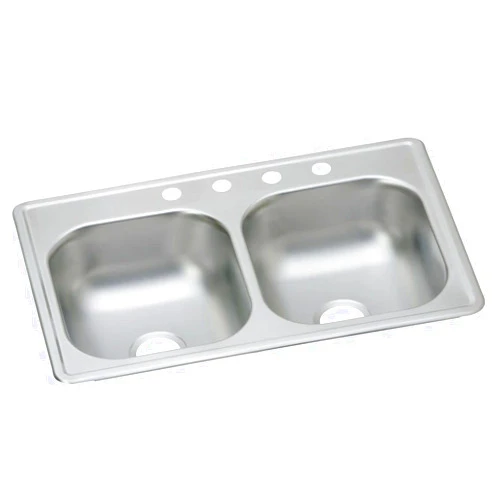 Elkay D233194 Dayton Equal Double Bowl Drop-in Stainless Steel Sink 33 x 19 x 6.5