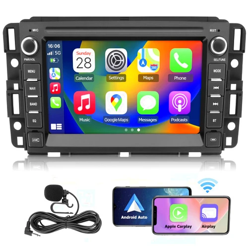 LOVPOI Car Stereo Radio for Chevrolet Chevy Silverado GMC Buick Sierra Yukon, Touch Screen 7 in Android 12 with Wireless Carplay Andriod Auto, Bluetooth GPS Navigation, Mirror Link, 2G+32G