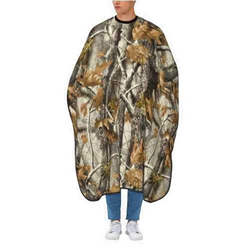 Augenstern 55x66 Inch Adult Barber Cape Mossy-Tree-Camo-Leaf Adult Haircut Cape With Snap Closure