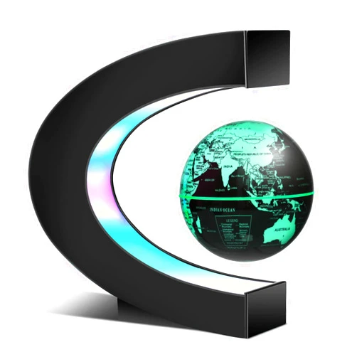 DCAUT Magnetic Levitation Floating Globe with LED Lights, Multi-Color Changing Black 3