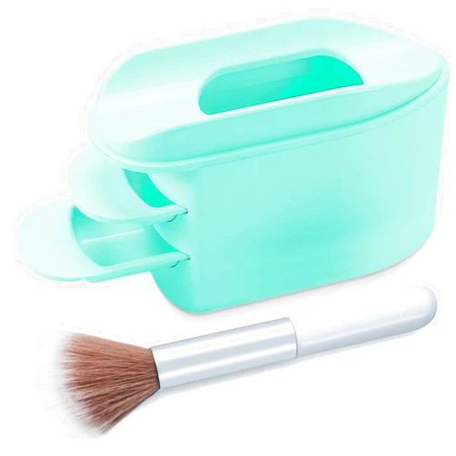 Unibouti Nail Dip Powder Recycling Tray System with Scoops and Cleaning Brush, Nail Art Accessories Makeup Tool Powder Glitter Saver Container Holder Nail Tech Must Haves (Green)