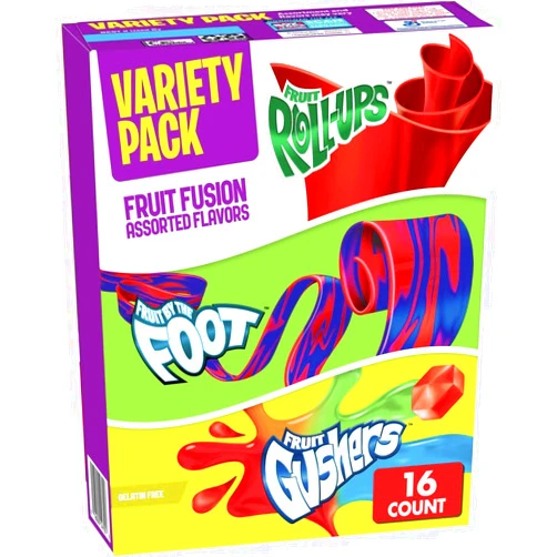 Fruit by the Foot Fruit Roll-Ups, Fruit by the Foot, Gushers, Snacks Variety Pack, 16 ct