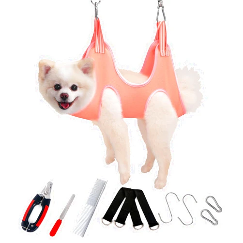 YoulePetHouse Dog Grooming Hammock Harness for Nail Trimming, Pet Grooming Sling Restraint Bag with Nail Clippers/Trimmer, Nail File, Comb, Dog Grooming Hammock Helper for Nail Trimming/Clipping