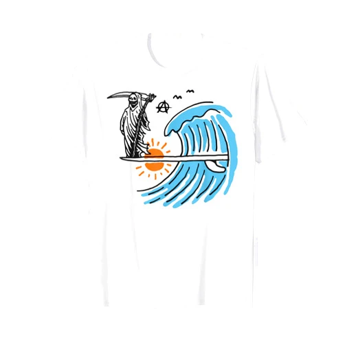 Sons & Daughters of Anarchy Merchandise Surfer Reaper Anarchy Gift For Her Happy Mother & Moms To Be T-Shirt