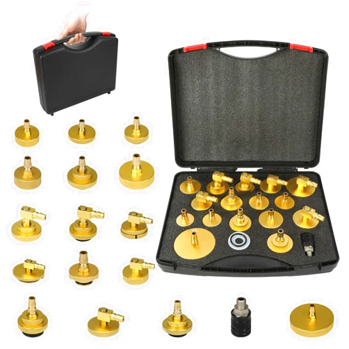 OURANTOOLS Brake Fluid Bleeder Adapter Kit 17PCS Master Cylinder Bleeder Tool Kit for Most Vehicles Brake Fluid Bleeding or Refilling