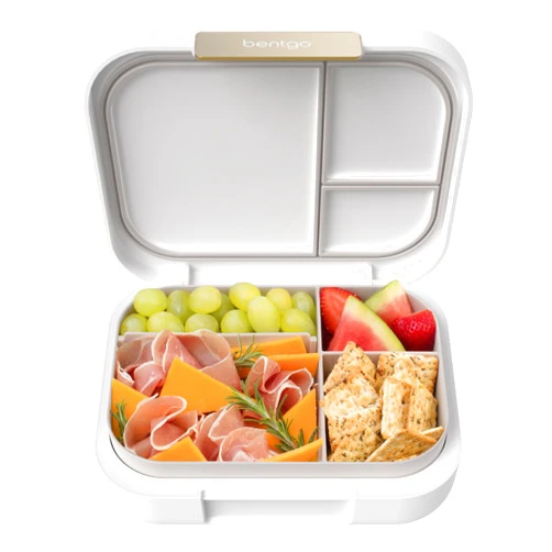 Bentgo Modern - Leak-Resistant Bento Lunch Box For Adults, Teens, & Larger Appetites; Reusable BPA-Free Meal Prep Container with 3 or 4 Compartments, Dishwasher/Microwave Safe; 44oz (White)