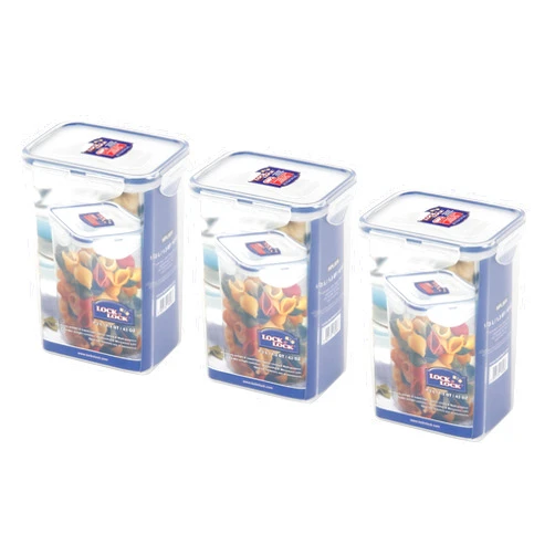 LocknLock (Pack of 3) LOCK & LOCK Airtight Rectangular Tall Food Storage Container 43.96-oz / 5.49-cup
