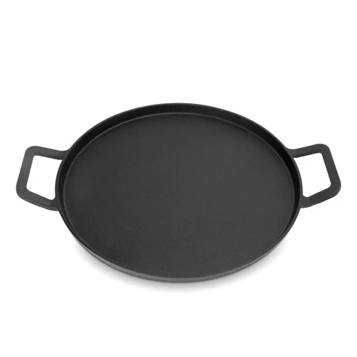 Onlyfire Chef Onlyfire Cast Iron Pizza Pan, 14 Inch Baking Pan with Handles, Pre-Seasoned Skillet Round Griddle Pan for Grill BBQ, Baking Stove and Oven