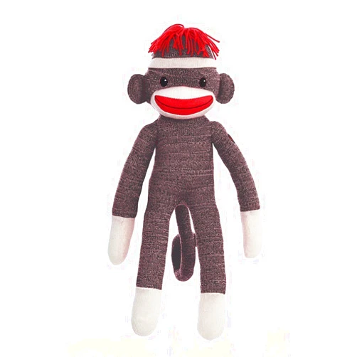 MaEd by Aliens Bonn 1949 MaEd by Aliens Original Sock Monkey Stuffed Animal Plush Knitted Boys Baby Doll Puppet Gift Present 20
