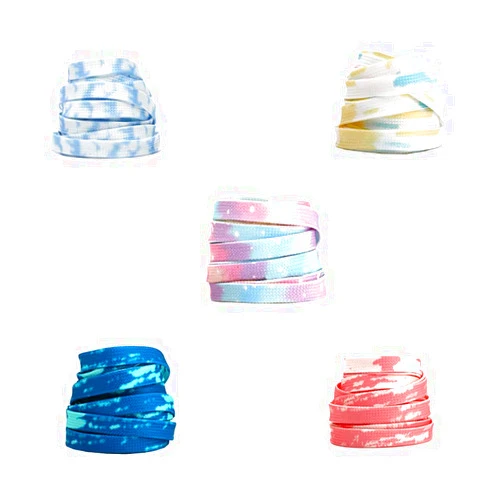 UUYYEO 5 Pairs Tie Dye Shoelaces Colorful Shoe Laces Rope Flat Shoestring Sneaker Shoe Strings for Kids Adults