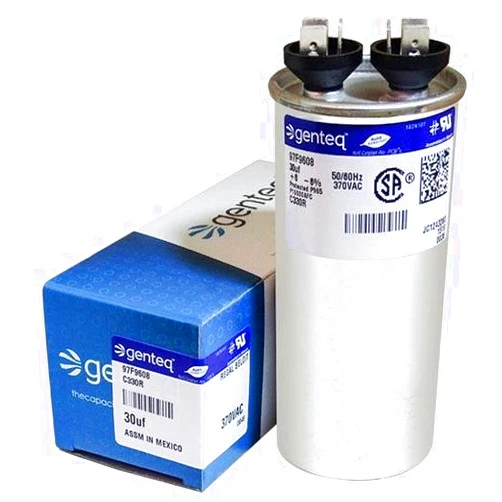 Runahaa Aire-Flo - 30 uF MFD x 370 VAC Genteq Replacement Capacitor Round # C330R / 97F9608