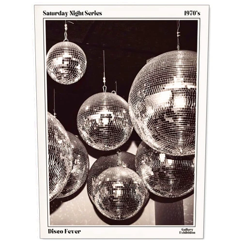 Sufeasdf 70s Disco Ball Newspaper Wall Art Vintage Black and White Art Posters Funky Aesthetic Canvas Prints Retro Bar Cart Decor for Bar Bedroom 12x16 inch Unframed