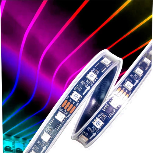 Wixure WIXUER® 16.4ft 12V TM1934 60 LEDS 5050 RGB Digtal Pixel LED STRIP LIGHT Silicon Tube IP67 Waterproof Black FPC breakpoint continuous transmission strip similar as WS2813 WS2815 WS2818 IC