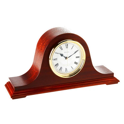 Bulova B1929 Bulova Annette I Chiming Mantel Clock, Model B1929 | Classic Mahogany Finish | Westminster Melody on The Hour | Battery Powered I Chiming Clock
