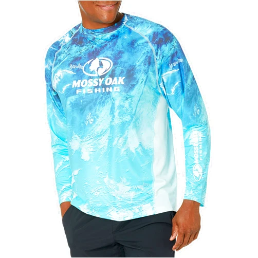 Mossy Oak Men's Fishing Shirts Long Sleeve with 40+ UPF Sun Protection