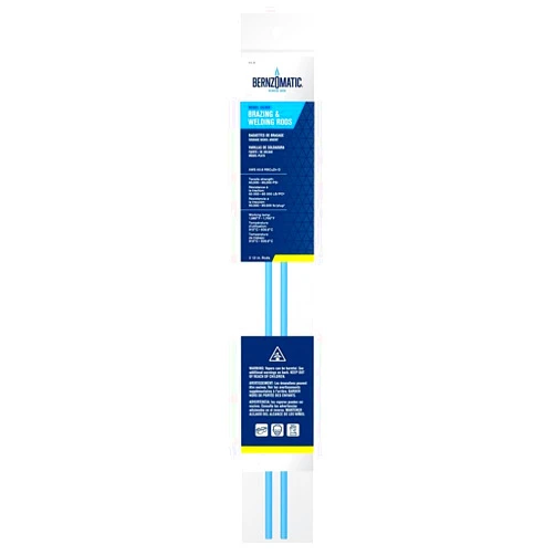 Bernzomatic NS3 Nickel-Silver Flux Coated Brazing/Welding Rods, 2-Piece , Blue