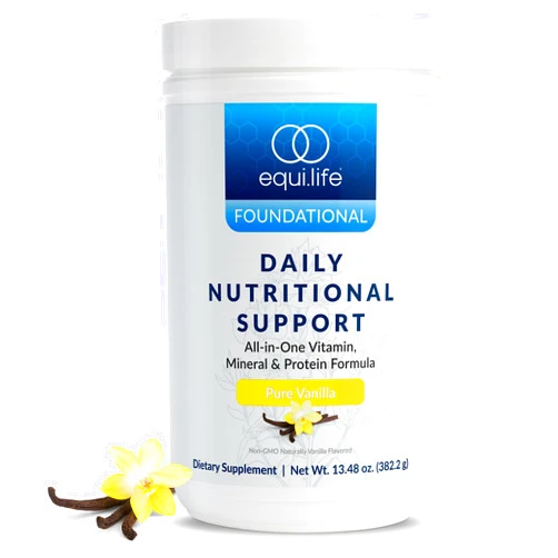 Equilife Daily Nutritional Support, All-in-One Multivitamin Meal Replacement, Pure Vanilla Flavor, 15G Plant Protein, Supports Overall Wellness Including Energy, Digestion, & Skin, 14 Servings Tub
