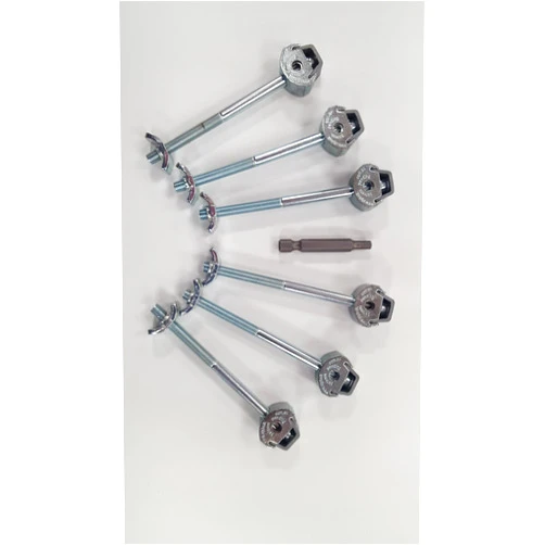 Zipbolt UT Mini 10.800 6mm x 100mm (0.24” x 3.94”) Draw Bolt Joint Connector - 6 Pack – Connects Countertops, Tabletops, Panels, Furniture in Seconds – Includes 4mm Hex Bit with Quick Release Shank