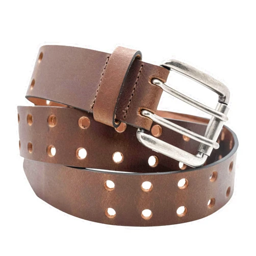 TheBeltShoppe.com Full Grain Buffalo Leather 2-Hole Jeans Belt - Brown