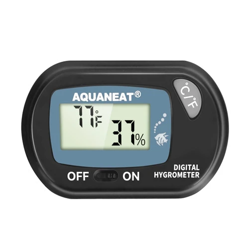 AQUANEAT Reptile Thermometer Hygrometer Digital Display Temperature and Humidity Moniter for Reptiles Rearing Box with Suction Cup
