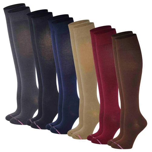Dr. Motion Women 6 pairs pack everyday compression knee high socks