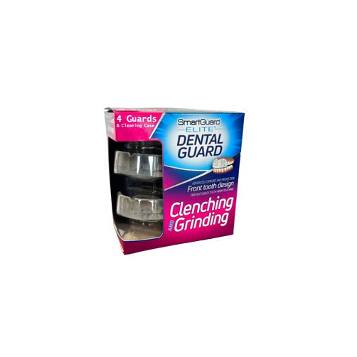 SmartGuard Dental Guard 4 Pack(4 Guards & Cleaning case) Front Tooth Custom Anti Teeth Grinding Night Guard for Clenching - Dentist Designed - Bruxing Splint Mouth Protector for Relief of Symptoms