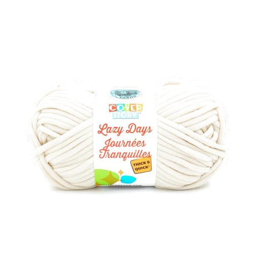 Lion Brand Yarn Cover Story Lazy Days Thick & Quick, Blanket Yarn, Cream, 1 Pack
