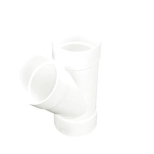 NDS 4P08 PVC S&D 45° Wye, 4-Inch, for Hub X Hub X Hub Solvent-Weld Connections, for use with 4-Inch Sewer and Drain Pipe, White