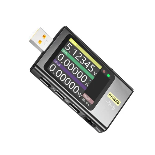 CDIYTOOL FNB58 USB Tester, Digital Voltmeter Current Tester USB Type-C Fast Charge Protocol Power PD Trigger Detection Max 7A Ammeter USB Test Meter Voltage Current Testers Tool Power Meter Voltmeter