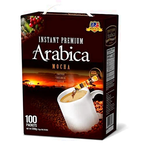 Cafe Mazel Café Mazel Instant Coffee - Arabica Mocha, Instant Coffee Mix, 3 in 1 Instant Coffee, 100 Sticks