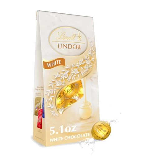 Lindt LINDIT Lindor Shaped Ball Bag White