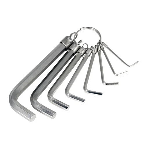 Wilmar Performance Tool W1109C SAE Hex Key Set with Key Ring Holder - Chrome Plated Steel - 8-Piece Set in Sizes from 1/16 to 1/4-Inch