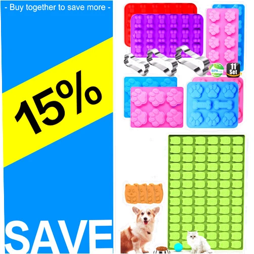 RUGVOMWM Dog Treat Molds Silicone,Dog Paw and Bone Silicone Molds,Dog Shape Candy Mold,
