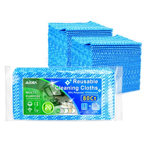 AIDEA Cleaning Wipes, Multi-Purpose Towel Reusable Cleaning Cloths-80Ct(1 Pack), Domestic Cleaning Wipes, Cleaning Towels, Dish Cloths-(12''x24'')