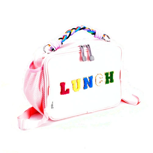 DWBAG Lunch Bag Kids,Insulated Lunch Bag for Girls with Shoulder Strap,Easy Holds Lunch Box,Snacks and Water Bottle Together,Keep Foods Fresh in School or Picnic (Pink)