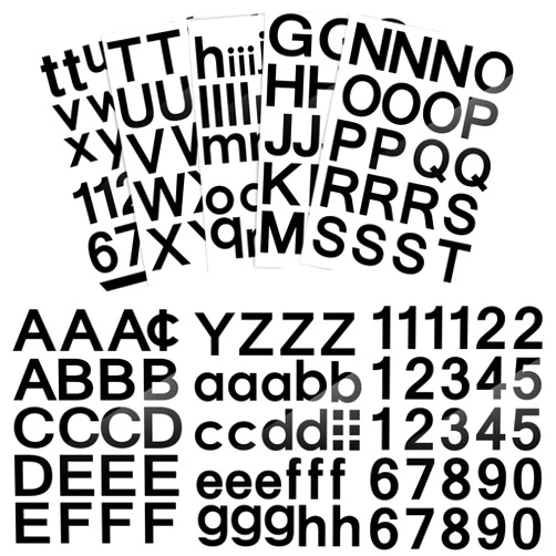 Outus 202 Pcs Vinyl Letter Stickers Self Adhesive Mailbox Alphabet and Numbers Outdoor Vinyl Letters for Outside, Door, Signs, Trucks, Home, Business, Address Number(2 Inch,Black)