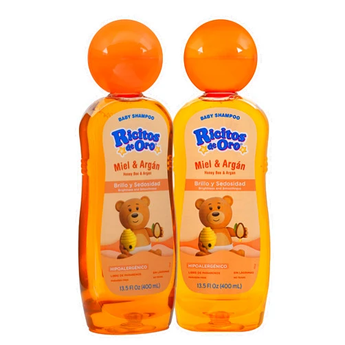 Ricitos de Oro Baby Shampoo Cleansing Shampoo with Natural Extract No more tears Hypoallergenic 2Pack of 13.5 FL Oz Bottles., White, Honey, 2 Count, (Pack of 2)