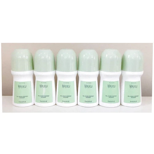 Avon Haiku Roll On Anti Perspirant Deodorant 2.6 fl.oz. Lot 6 pcs.