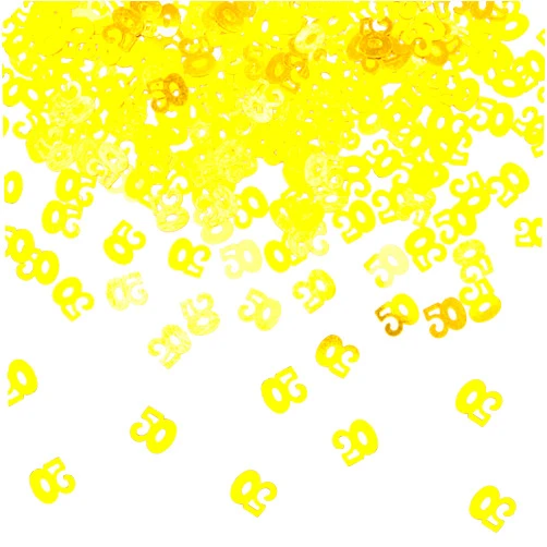 Qiaozeng 1500pcs 50th Confetti Gold Number 50 Birthday Table Confetti Decor Assorted 50th Confetti Happy 50th Birthday Sparkles for Birthday Baby Shower Anniversary Party Decor 50g 1.8oz