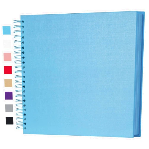 potricher 12 x 12 Inch Large DIY Scrapbook Photo Album 80 Pages Thick Kraft Blank Blue Paper Memory Book for Wedding and Anniversary Family (Blue, 12 Inch)