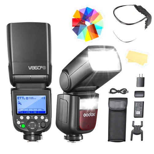 Godox V860III-S Camera Flash for Sony 480 Full-Power Speedlite Light with 2600mAh Li-ion Battery 10 Levels LED Modeling Light 2.4G Wireless HSS 1/8000 1.5s Recycle Time (V860III-S)
