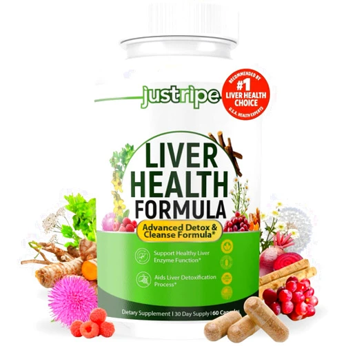 Just Ripe Nutrition Liver Health Formula, Liver Cleanse Detox & Repair with Artichoke Extract, Milk Thistle, Dandelion and More for Liver Health - Herbal Liver Support Supplement 30 Days Supply (1)