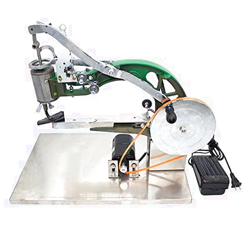 ColouredPeas 2021 Cobbler Sewing Machine 110V 250W Motor with Stainless Steel Base Eletrical and Manual Sets Leather Sewing Machine for Leather/Shoes/Bags/Clothes/Quilts/Coats/Trousers（Green）…